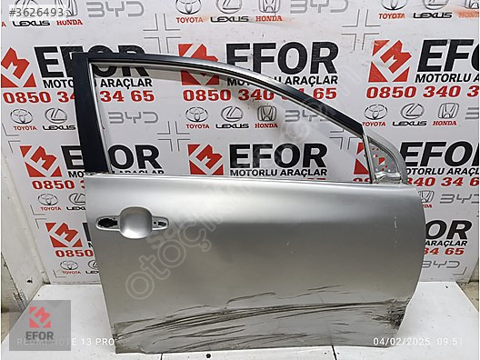 TOYOTA COROLLA SAĞ ÖN KAPI ÇIKMA ORİJİNAL PARÇA 2007-2012