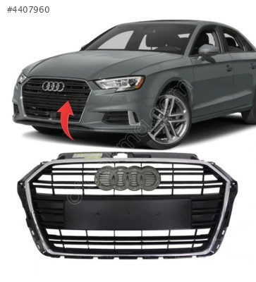 8V3853651AA A3 SEDAN-HB 2017-2020 PANJUR KROM ÇERÇEVE MAT SİYAH