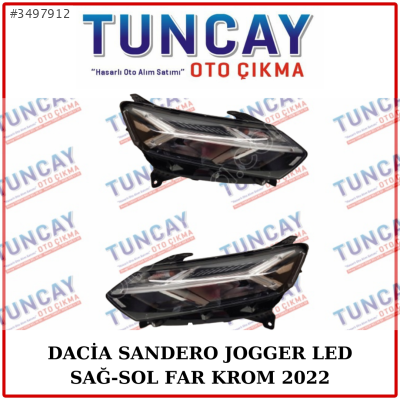 DACİA SANDERO JUGGER LED SAĞ SOL FAR KROM 2022-2025 YEDEK PARÇA