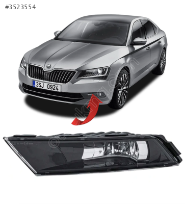 3V0941699A Skoda Super B 15-19 Sol Sis Farı Siyah  .
