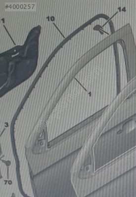 Citroen C-Elysee Sağ ön Kapı üzerindeki kapı lastiği 9675587380