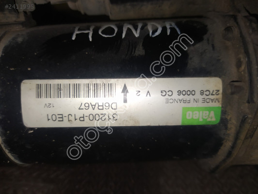 31200P1JE01 Honda Civic Accord 1.4 1.6 Marş Dinamosu Çıkma
