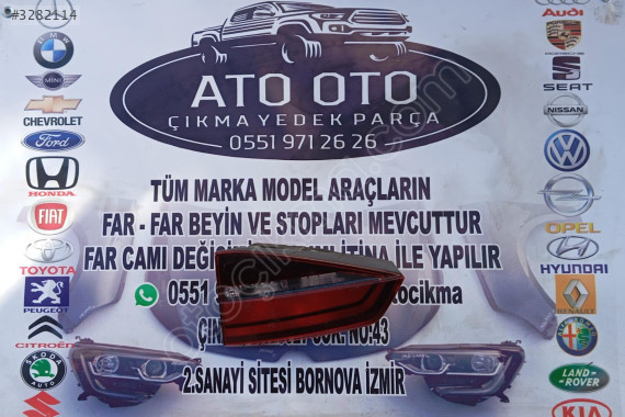 VOLKSWAGEN JETTA ORJİNAL ÇIKMA SAĞ İÇ STOP 2011 - 2018