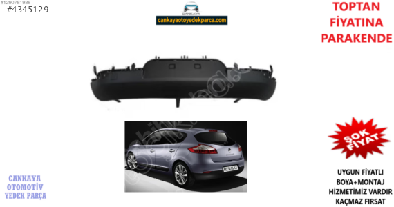 RENAULT MEGANE 3 ARKA TAMPON ALT SPOİLER SIFIR 2008850B20001R