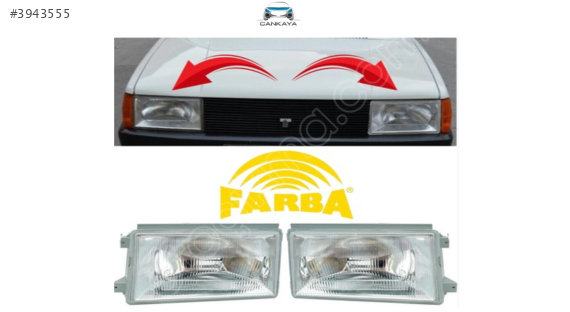 Farba Tofaş 88 Şahin Orijinal Sağ-Sol Ön Far Takımı Eski Model