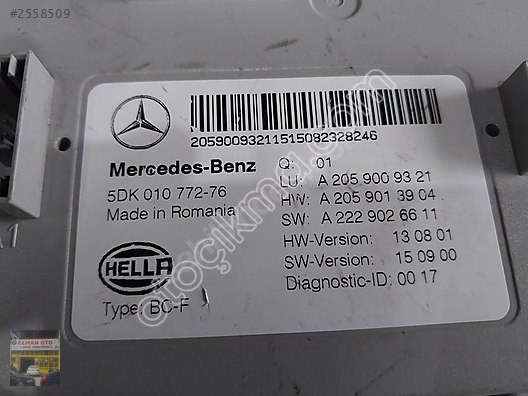 A2059009321 Mercedes W205 Kasa C Serisi Ön Sam Beyni