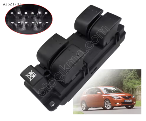 DÜĞME CAM KALDIRMA ÖN SOL MAZDA-3 07-09 BP4L-66-350 DÖRTLÜ