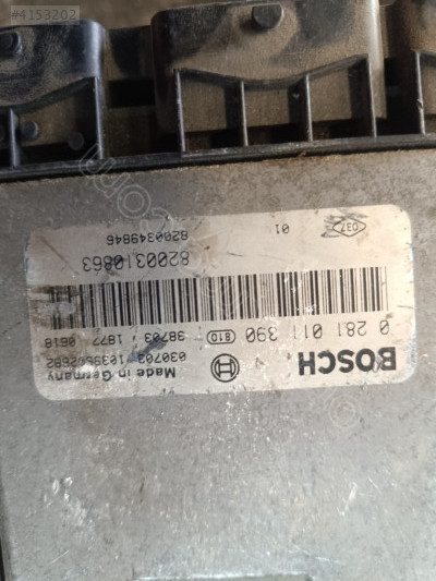 0281011390 8200310863 Renault Megane 1.9 Motor Beyni