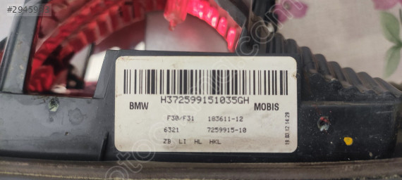 BMW F30 3 serisi stop orijinal çıkma