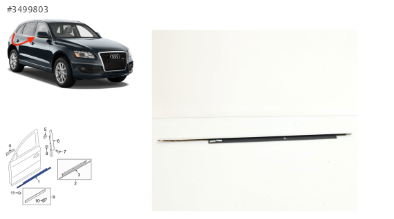 8R0853284F CAM SIYIRICI FİTİL ÖN SAĞ KROMLU AUDİ Q5 09-12 .