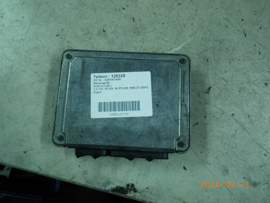 AUDI A3 (8L) 125329 beyni / kontrol ünitesi 0281001409 1.9 TDI