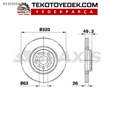 AVENSİS VERSO 2.0 2.2 D4D ÖN FREN DİSK TAKIM 08-18 / BRAXİS ORJ