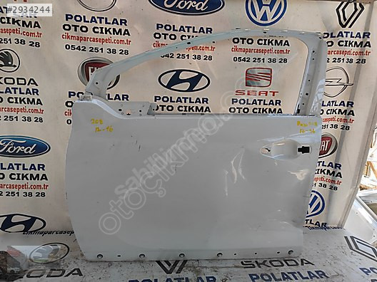 Peugeot 208 ön sol kapı Orjinal 2012-2016 göçük hasarlı beyaz