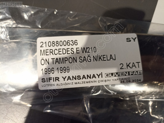 MERCEDES E W210 ÖN TAMPON SAĞ NİKELAJ 1996 1999 2108800636 SY