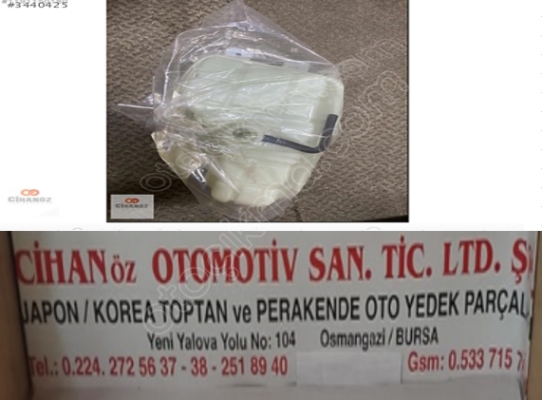 KIA SORENTO YEDEK SU DEPOSU 2007-2009.