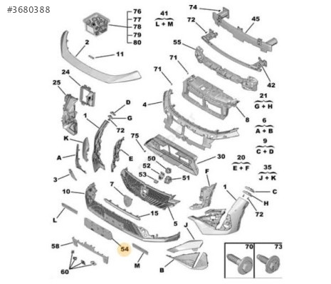 Peugeot 408 ön plakalık Orjinal 9840705480