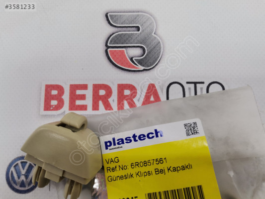 6R0857561 VW POLO GÜNEŞLİK KLİPSİ BEJ