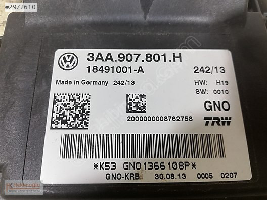 VW TİGUAN 09-16 PASSAT EL FREN BEYNİ 3AA 907 801 H 18491001-A