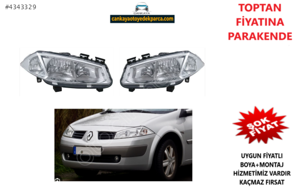 MEGANE II ÖN SAĞ/SOL FAR SIFIR ADET FİYAT 2002/2005