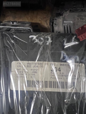 PEUGEOT 307 1.6 benzinli J04 bsi beyin set 9651197680,9651196980