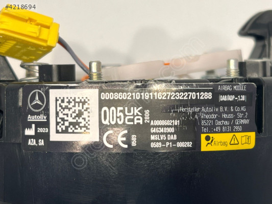 A0008602101 MERCEDES W206 DİREKSİYON HAVA YASTIĞI / AİRBAG