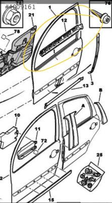 citroen c3 kapı yatay kirişi sol 9009 F3