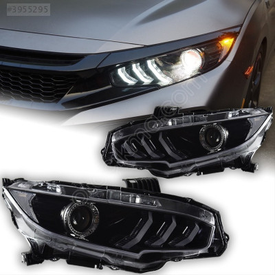CIVIC FC5 IÇIN UYUMLU ANIMASYONLU MUSTANG DIZAYN LED FAR