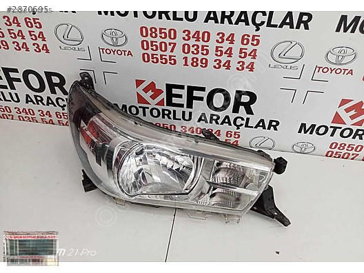 TOYOTA HİLUX SAĞ FAR ÇIKMA ORJİNAL YEDEK PARÇA 16-19 MODEL