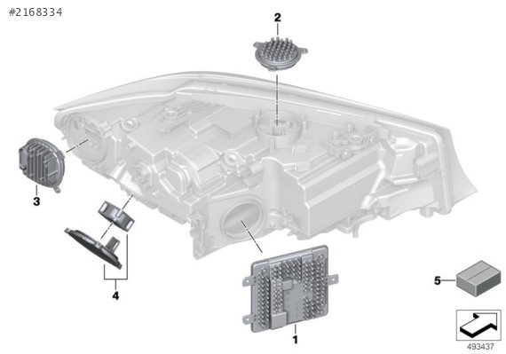 1 SERİ F40 2019-2022 63119448115 LED FAR BEYNİ SIFIR KODLU