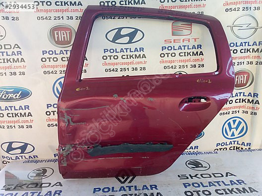 Clio 2 sol arka kapı bordo orijinal