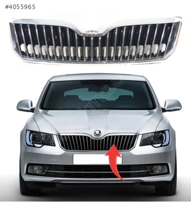 3T0853668B Skoda Super B 13-15 Ön Panjur Komple Full Krom