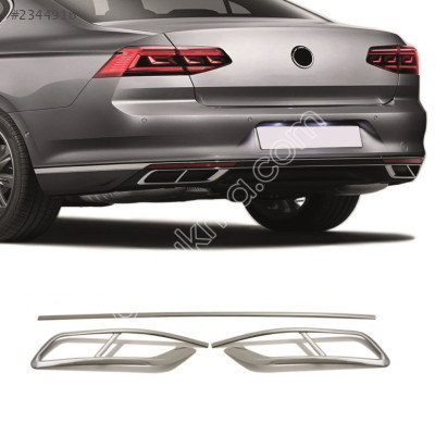 Vw Passat B8.5 Difüzör Krom Egzoz Çıta R Line 3 Parça 2019>