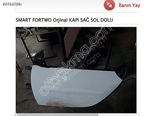 SMART FORTWO Orjinal KAPI SAĞ SOL DOLU
