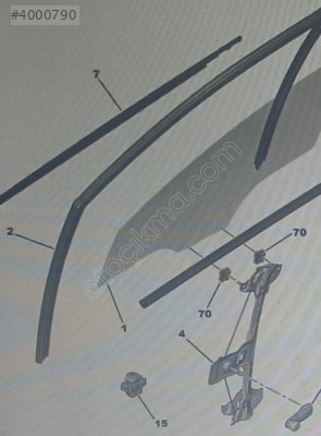 Citroen c- elysee sağ kap camları alt dış yalay last9675436580