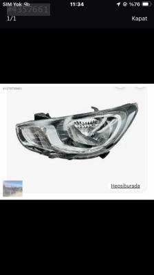 Hyundai acent blue 11-15 sağ far