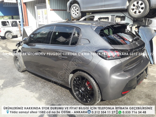 peugeot 208 çıkma sol arka dolu kapı (p21e kasa 2020-2024 arası)