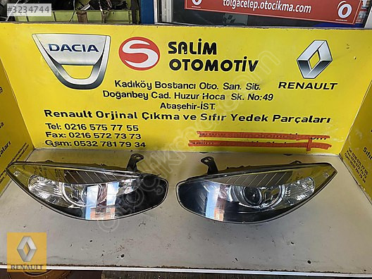 RENAULT FLUENCE SAĞ SOL SIFIR FAR VE DİĞER PARÇALRI -SALİM OTO-