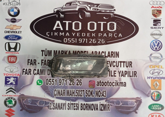 VOLKSWAGEN CADDY ORJİNAL ÇIKMA SAĞ SİS FARI