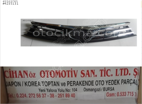 Toyota Corolla Nikelajlı Panjur 2014..