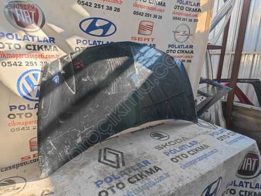 Renault Clio 3 motor kaputu Orjinal göçük hasarlı siyah 2006-12
