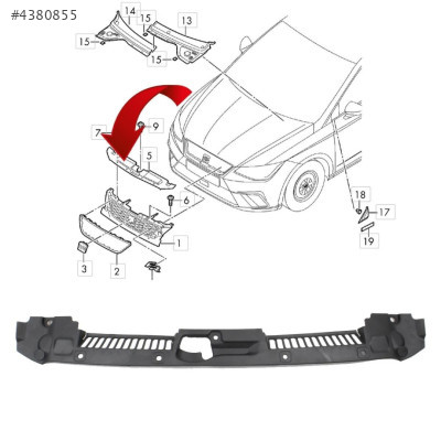 6F0853655C SEAT İBİZA-FR 2018 ÖN PANEL ÜST PLASTİGİ KAPLAMASI