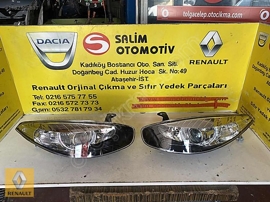 RENAULT FLUENCE SAĞ SOL SIFIR FAR VE DİĞER PARÇALARI