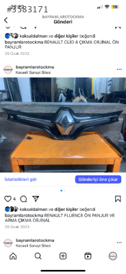 RENAULT FLUENCE ÇIKMA ORJİNAL ÖN PANJUR VE ARMA SET