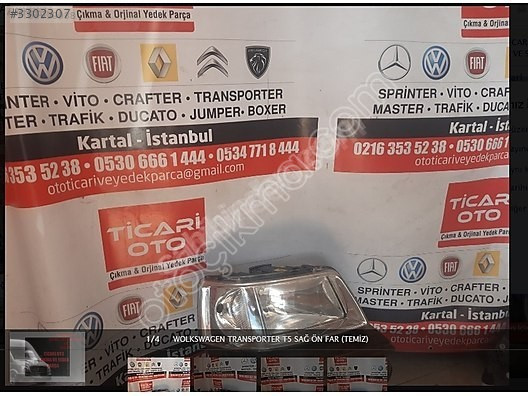 VOLKSWAGEN TRANSPORTER T5 SAĞ ÖN FAR (TEMİZ)