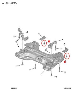 Peugeot rifter tespit vidası 9676367680