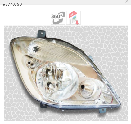 MERCEDES SPRİNTER SOL ÖN FAR HALOJEN SİSLİ MOTORSUZ A9068200161