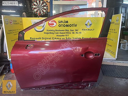 RENAULT CLIO 4 ÇIKMA ORJİNAL KIRMIZI SOL ÖN KAPI VE DİĞER PARÇAL