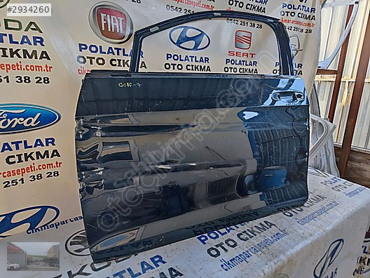 Volkswagen Golf 7 ön sol kapı orijinal göçük hasarlı siyah