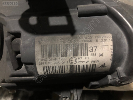 RENAULT MEGANE 3 BEYAZ KAŞ MERCEKLİ SOL FAR