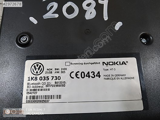 VW PASSAT NOKİA TELEFON MODÜLÜ 1K8 035 730 1K8035730 VW PASSAT B
